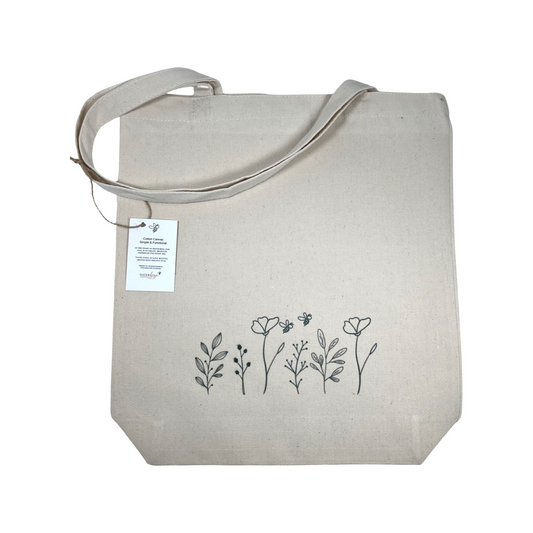 Floral Grocery or Book Tote by Sister Bees