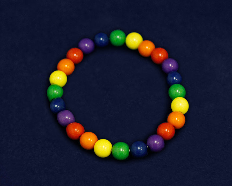 25 Rainbow Colored Beaded Bracelets by Fundraising For A Cause