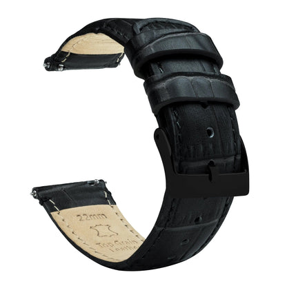 Huwawei Watch | Black Alligator Grain Leather by Barton Watch Bands