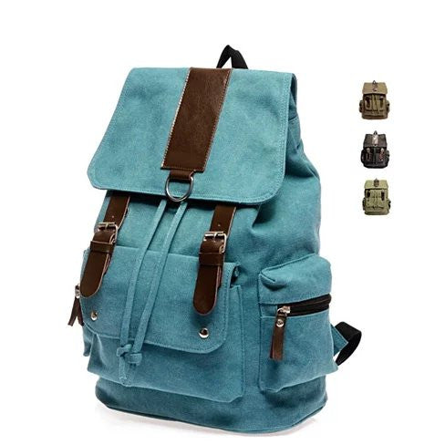 Back To Campus Canvas Backpack In 4 Colors by VistaShops