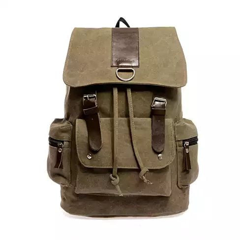 Back To Campus Canvas Backpack In 4 Colors by VistaShops