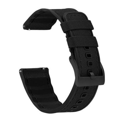 Samsung Galaxy Watch3 | Cordura Fabric & Silicone Hybrid | Black by Barton Watch Bands