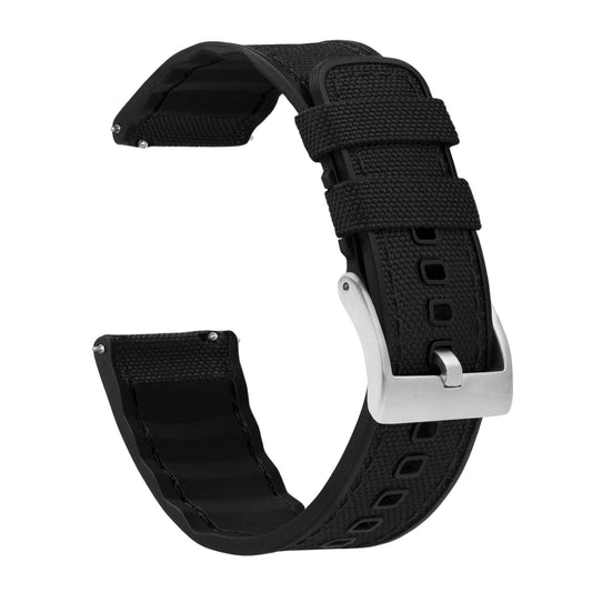 Samsung Galaxy Watch | Cordura Fabric & Silicone Hybrid | Black by Barton Watch Bands
