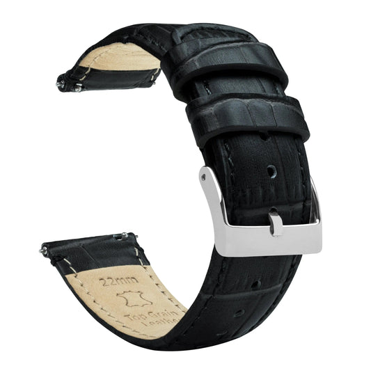 Huwawei Watch | Black Alligator Grain Leather by Barton Watch Bands