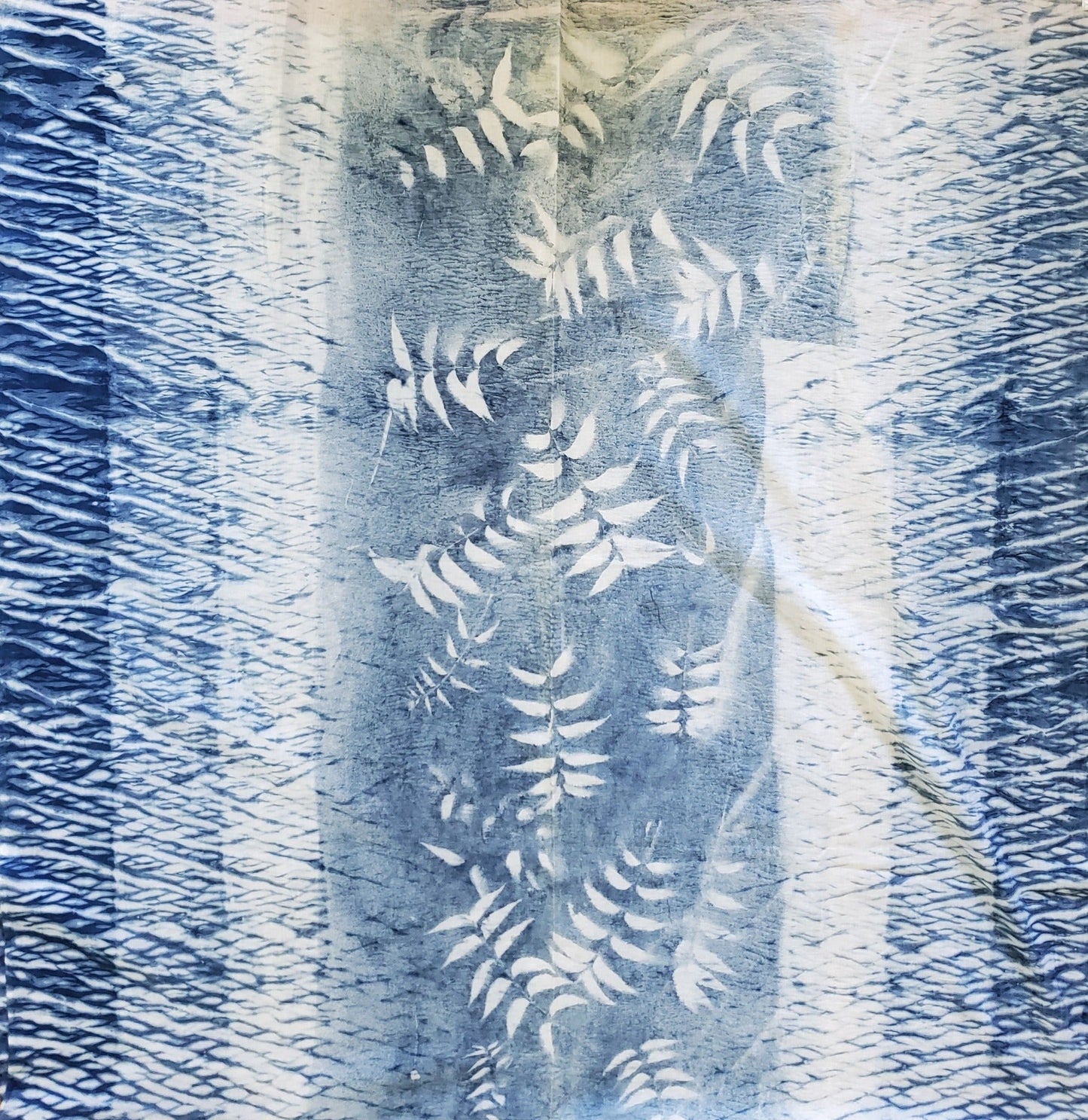 Indigo Dyed Hand Printed Cotton Fabric by OMSutra