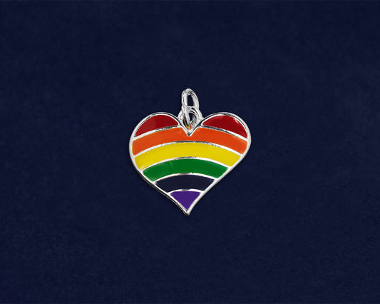 Rainbow Heart Gay Pride Charms by Fundraising For A Cause