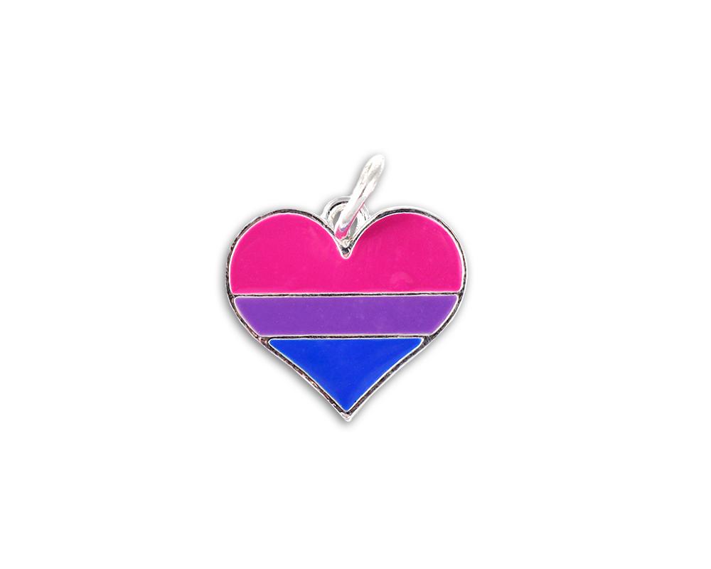 Bisexual Heart Shaped Charms by Fundraising For A Cause