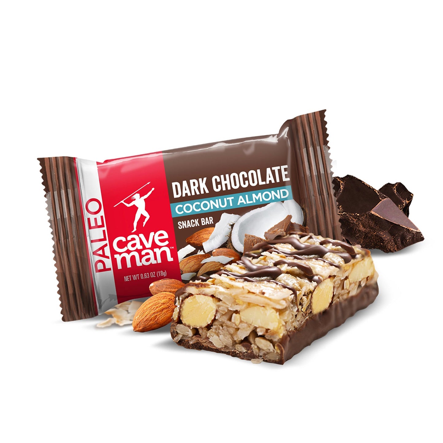 Dark Chocolate Almond Coconut Nutrition Bar Minis by Caveman Foods