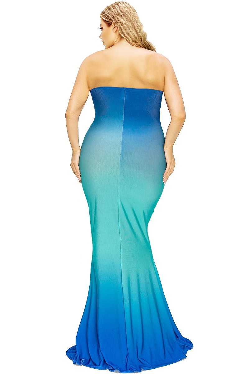 Plus hot summer gradient tube maxi dress by VYSN