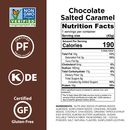 Chocolate Salted Caramel Protein Bars by Caveman Foods