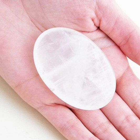 Clear Quartz Palm Stone by Tiny Rituals