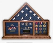 Flag and Medal Display Case, Shadow Box, Combination Flag/Medal by The Military Gift Store