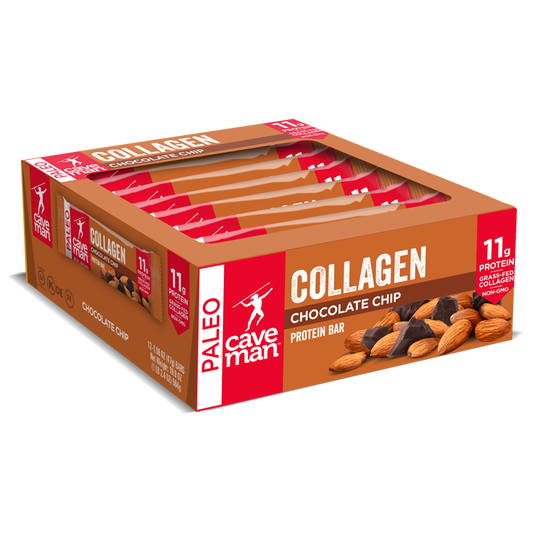 Chocolate Chip Collagen Bars by Caveman Foods