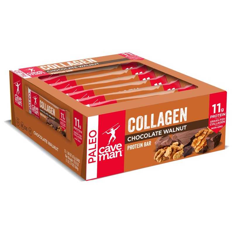 Chocolate Walnut Collagen Bars by Caveman Foods