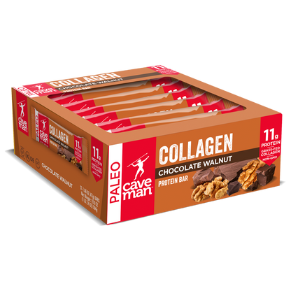 Chocolate Walnut Collagen Bars by Caveman Foods
