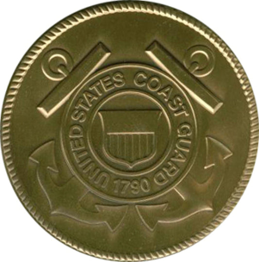 Coast Guard Service Medallion, Brass Coast Guard Medallion by The Military Gift Store