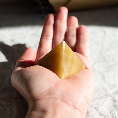 Yellow Calcite Pyramid by Tiny Rituals