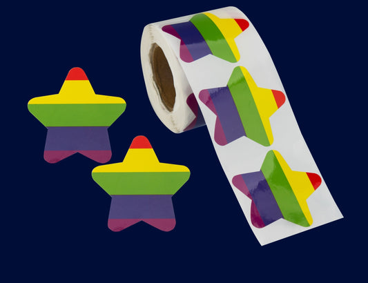 Roll Star Shaped Rainbow Stickers (250 per Roll) by Fundraising For A Cause