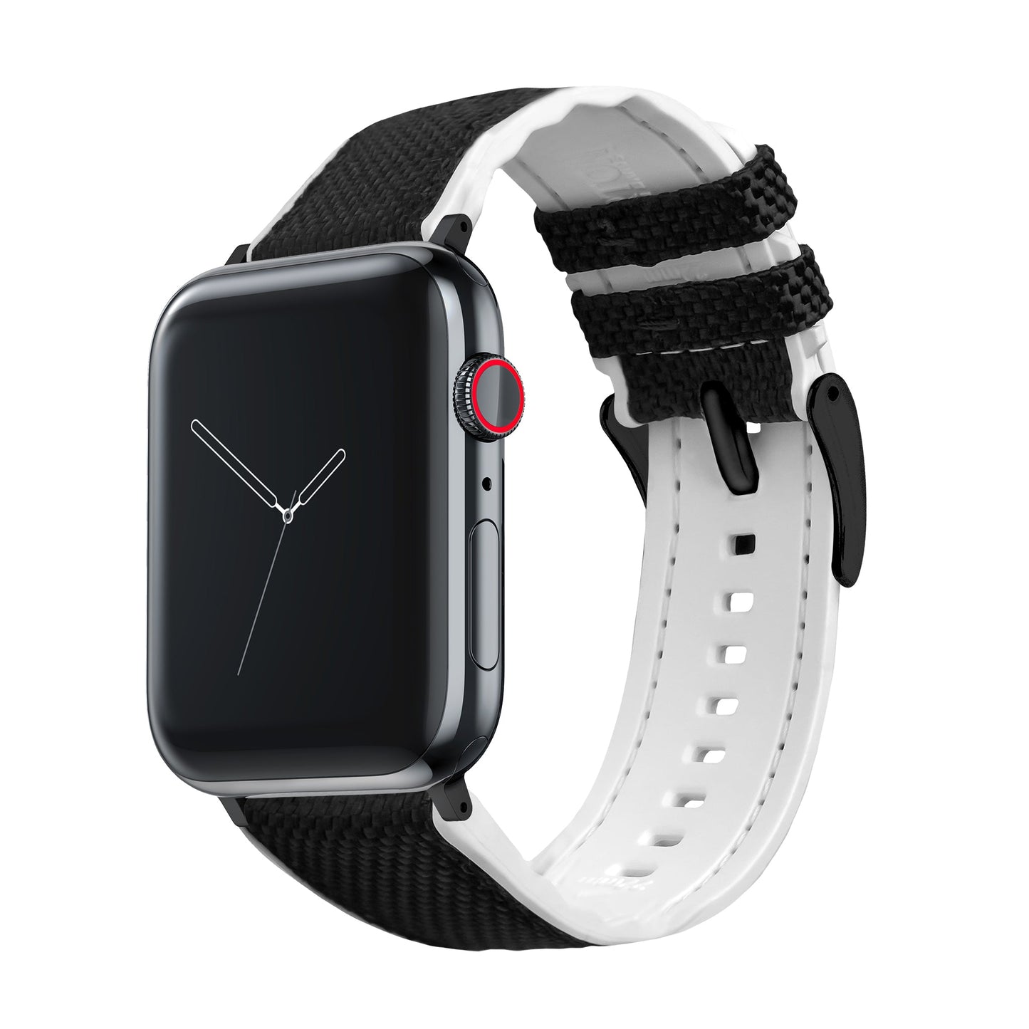 Apple Watch | Black Cordura Fabric and White Silicone Hybrid by Barton Watch Bands