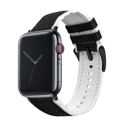 Apple Watch | Black Cordura Fabric and White Silicone Hybrid by Barton Watch Bands