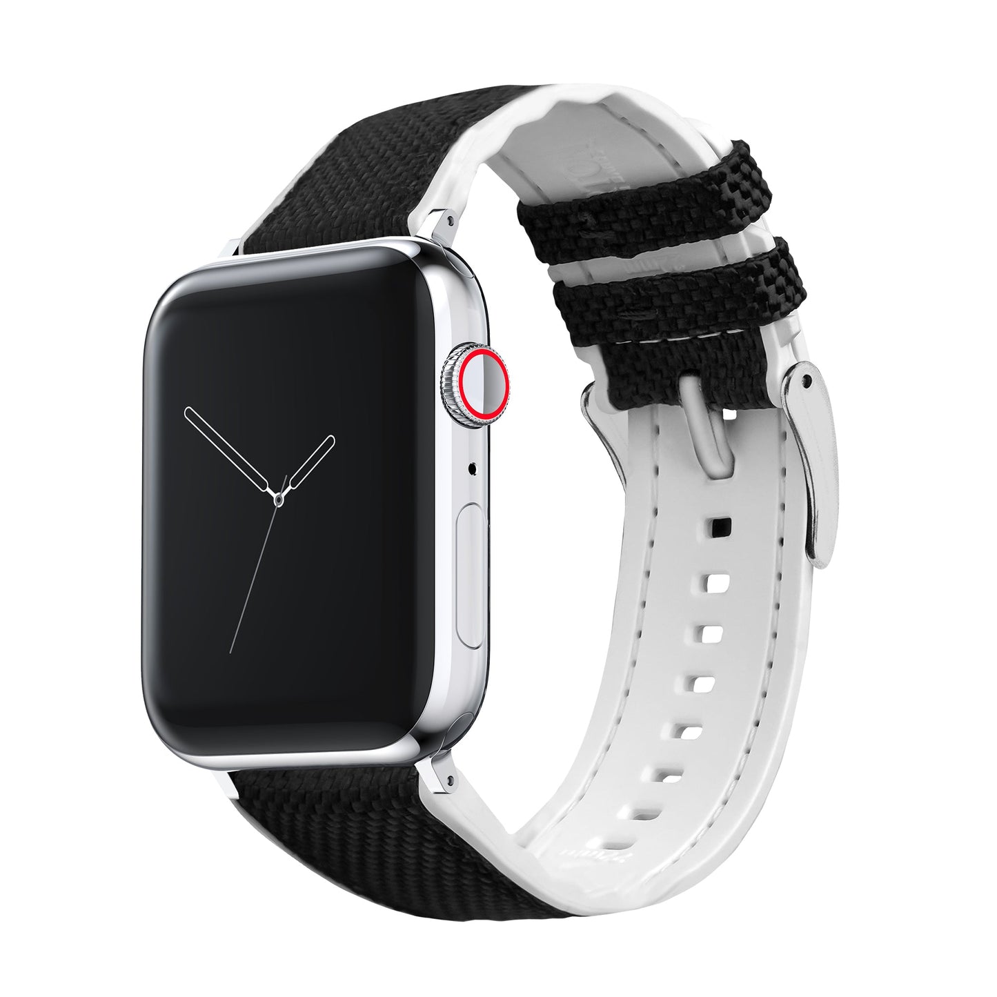 Apple Watch | Black Cordura Fabric and White Silicone Hybrid by Barton Watch Bands