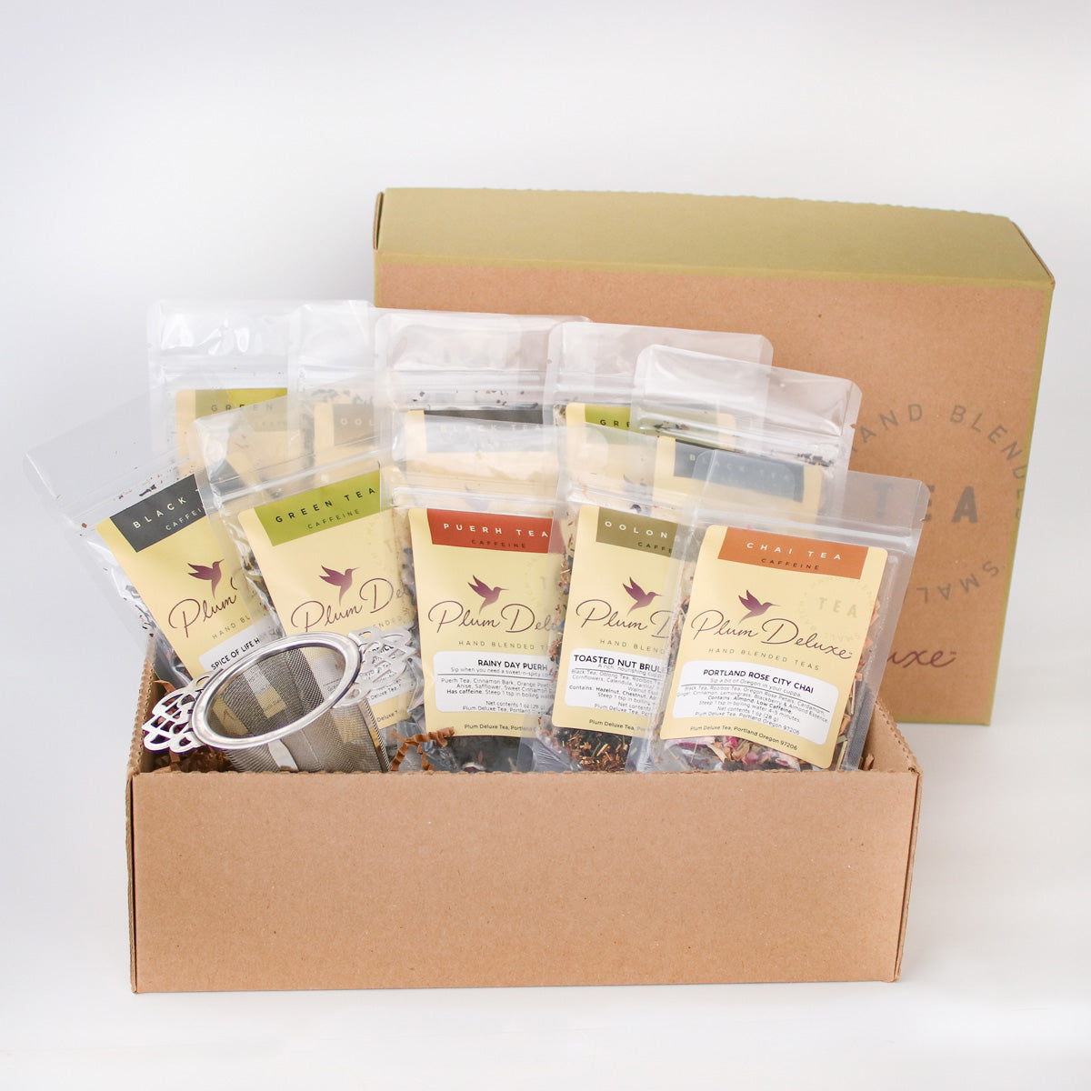 Deluxe Tea Box (10 Teas + Infuser) by Plum Deluxe Tea