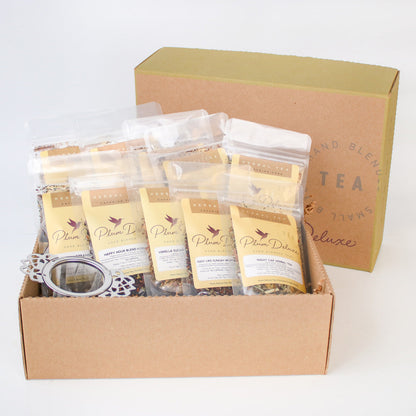 Deluxe Tea Box (10 Teas + Infuser) by Plum Deluxe Tea