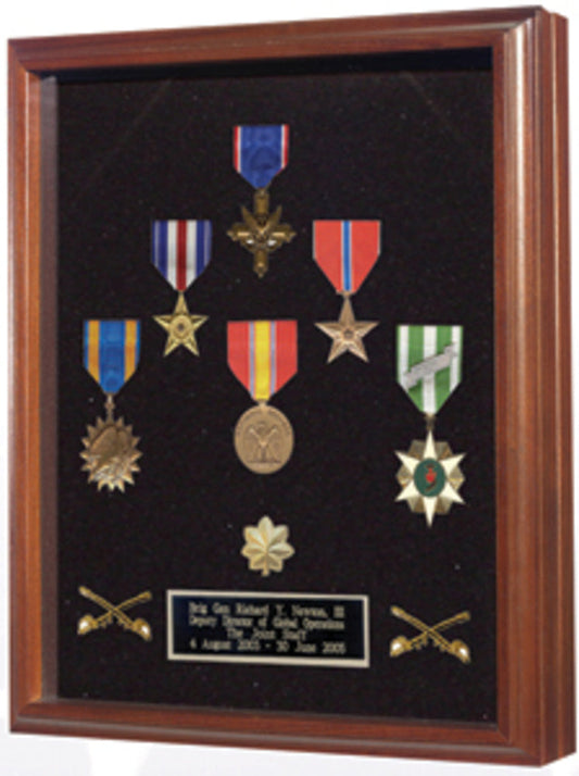 Medal Case - Wood shadow box, Shadow box to show all of your med. by The Military Gift Store