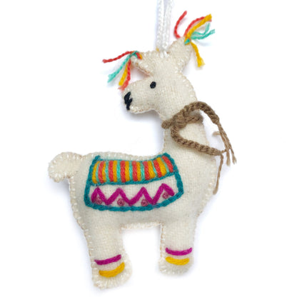 Embroidered Llama Ornament by Ash & Rose