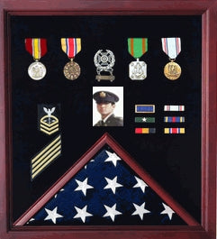 4 x 6 Flag Display Case Combination For Medals Photos by The Military Gift Store