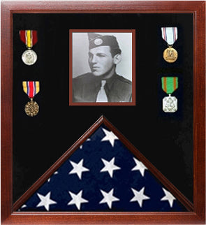 Photo Flag and Medal Display Case, Flag and Photo Frame by The Military Gift Store
