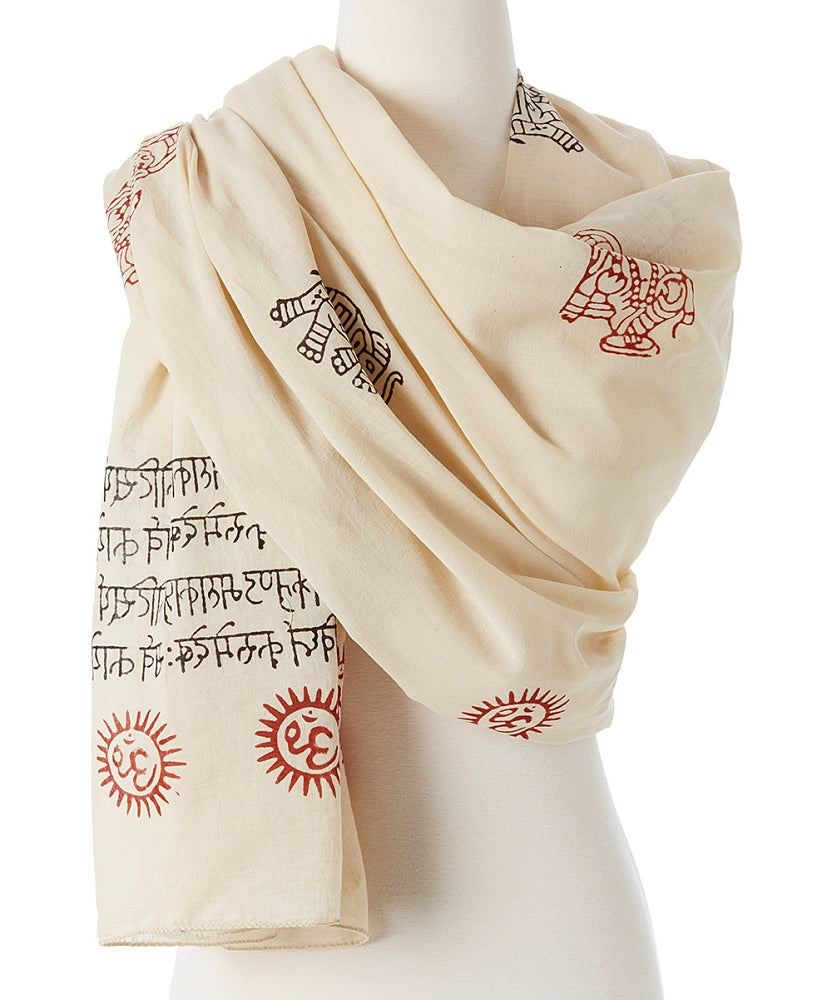 Ganesha blessing Mantra Prayer Shawl by OMSutra