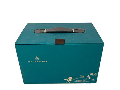 Dark Green Gift Box with PU Leather Handle by Tea and Whisk