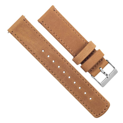 Samsung Galaxy Watch4 | Gingerbread Brown Leather & Stitching by Barton Watch Bands