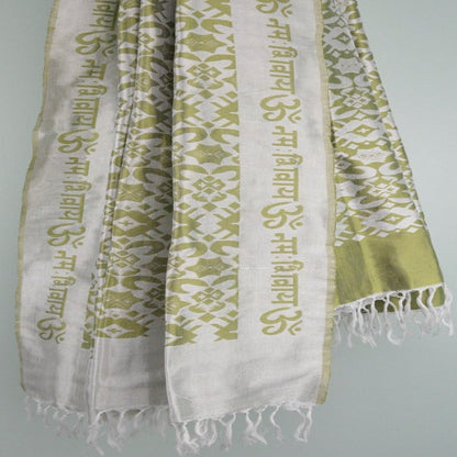 OM Namah Shivay Handwoven Silk Shawl by OMSutra