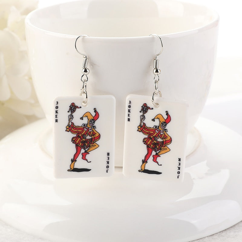 Poker Playing Cards Earrings by White Market