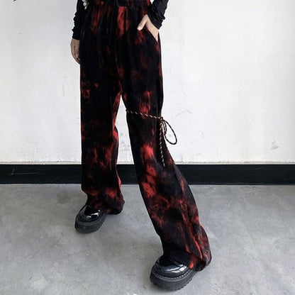 Tie Dye Blood Trousers With Tie by White Market