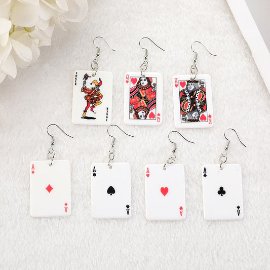 Poker Playing Cards Earrings by White Market