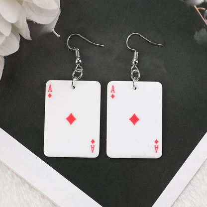 Poker Playing Cards Earrings by White Market