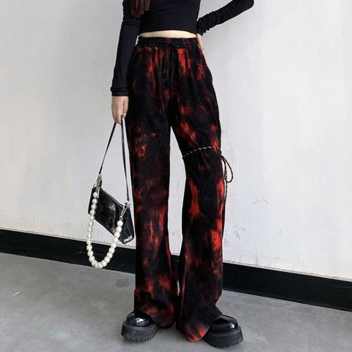 Tie Dye Blood Trousers With Tie by White Market