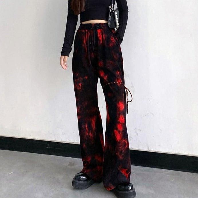 Tie Dye Blood Trousers With Tie by White Market