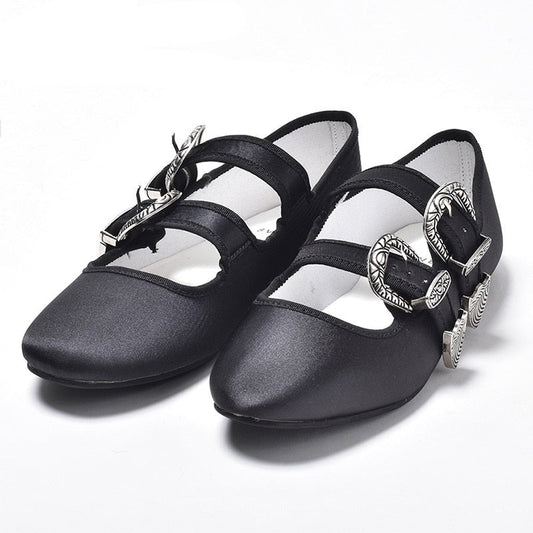 Buckled Ballerina Flats by White Market