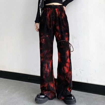 Tie Dye Blood Trousers With Tie by White Market