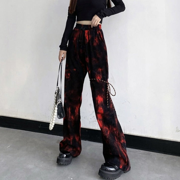 Tie Dye Blood Trousers With Tie by White Market