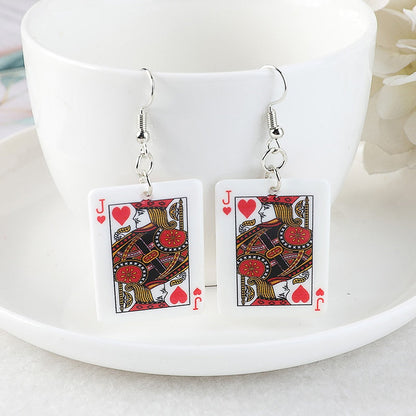 Poker Playing Cards Earrings by White Market