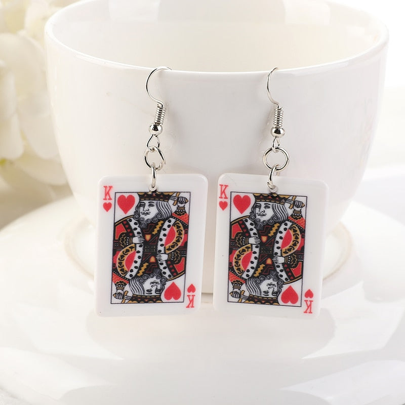 Poker Playing Cards Earrings by White Market