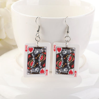 Poker Playing Cards Earrings by White Market