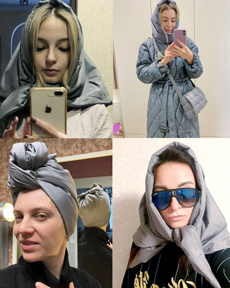 Down Headscarf Babushka by White Market