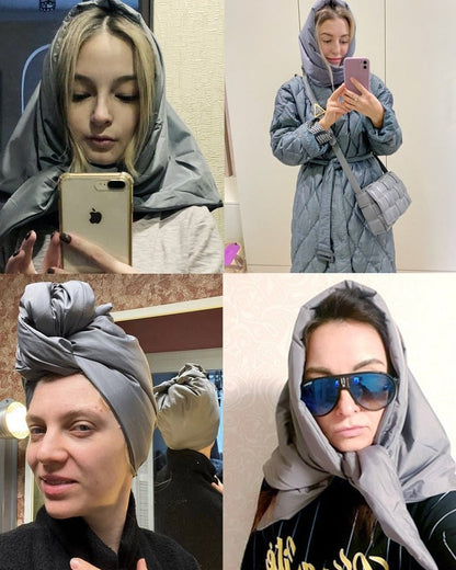 Down Headscarf Babushka by White Market