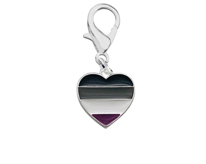 12 Asexual LGBTQ Pride Heart Hanging Charms by Fundraising For A Cause